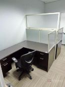 (4) L-Shaped Desks, (4) Swivel Chairs