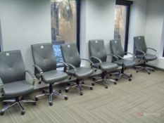 (6) Leather Swivel Chairs
