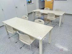 (2) 7' Breakroom Tables, (16) Stackable Chairs