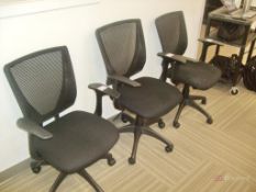 (3) Fabric Swivel Chairs
