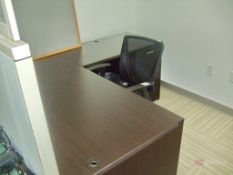 Lot of (2) L-Shaped Desks, (2) Swivel Chairs