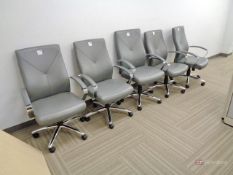 (5) Leather Swivel Chairs