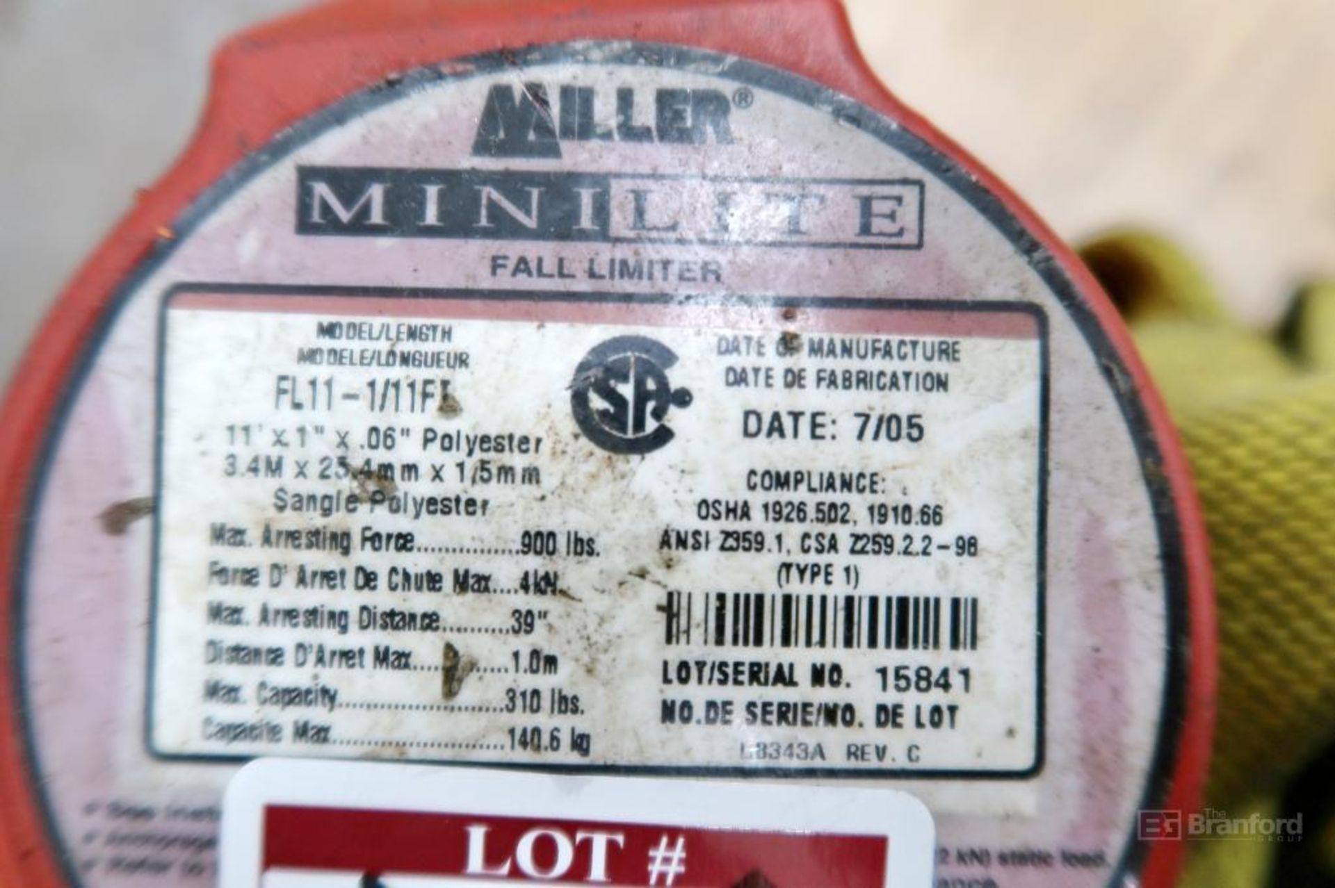 Miller Minilite Fall Limiter Model FL11-1/11FI - Image 2 of 2