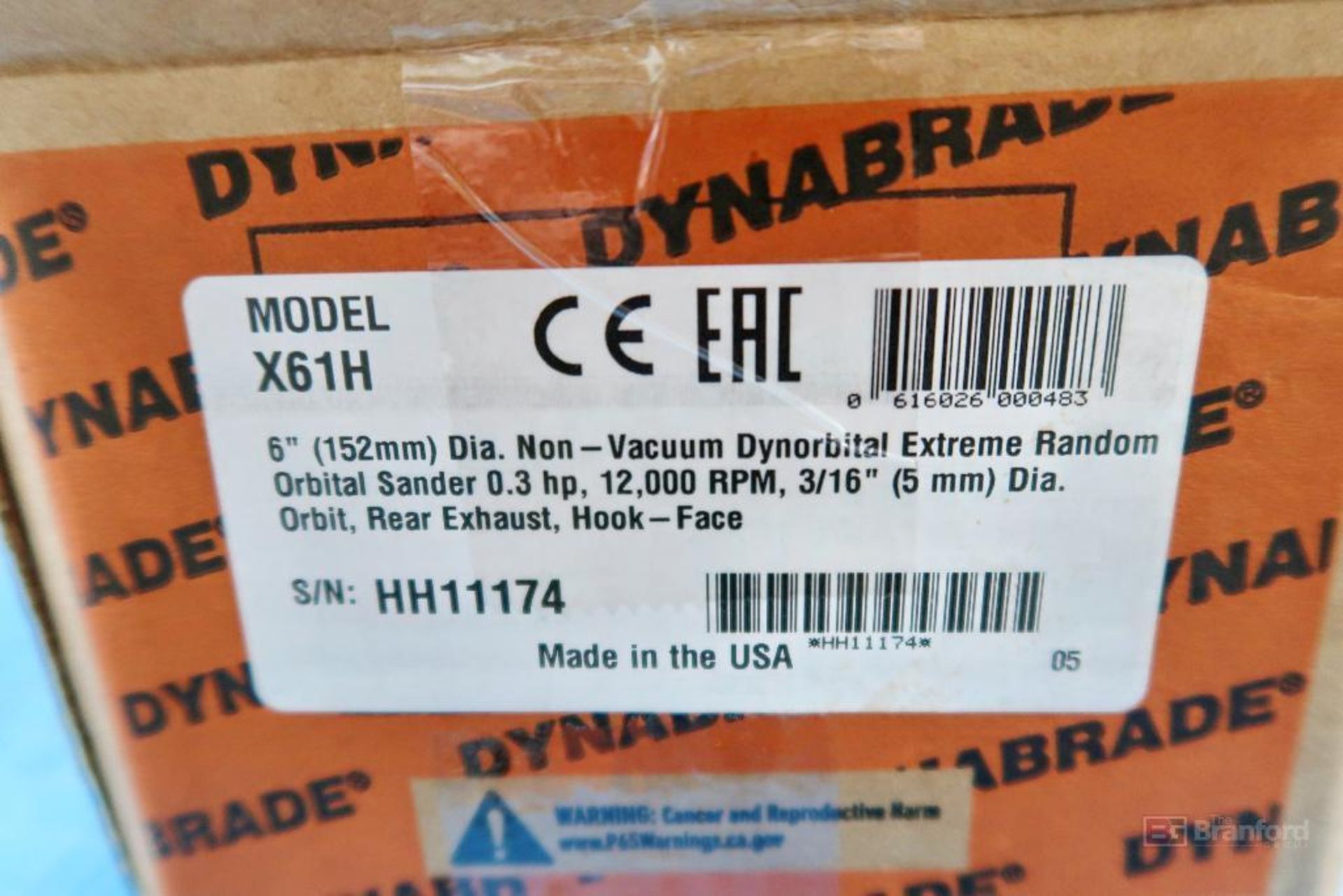Dynabrade 6" Random Orbital Sander Model X61H - Image 2 of 3