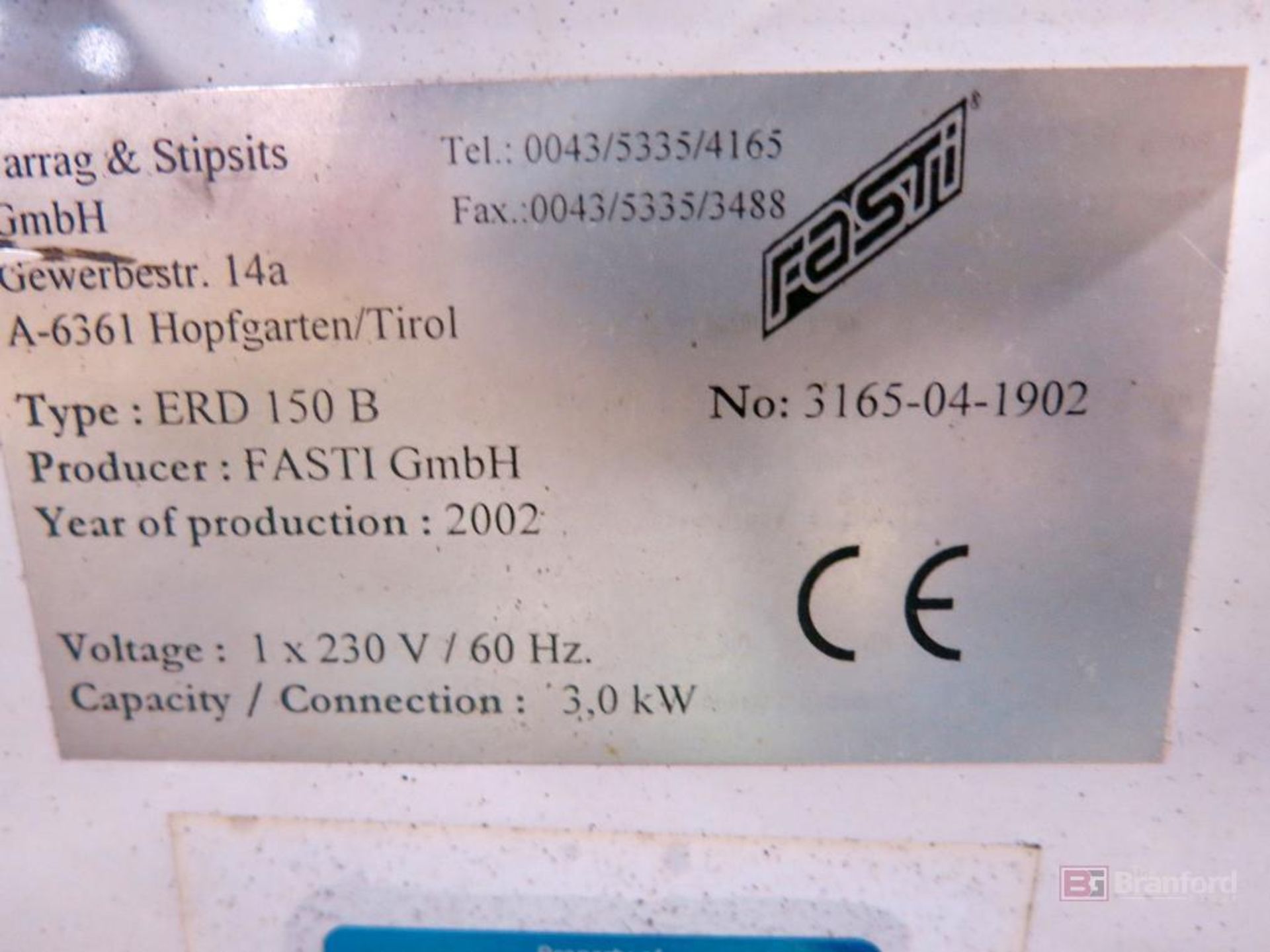 Fasti Model ERD150 Resin Material Dryer - Image 2 of 2
