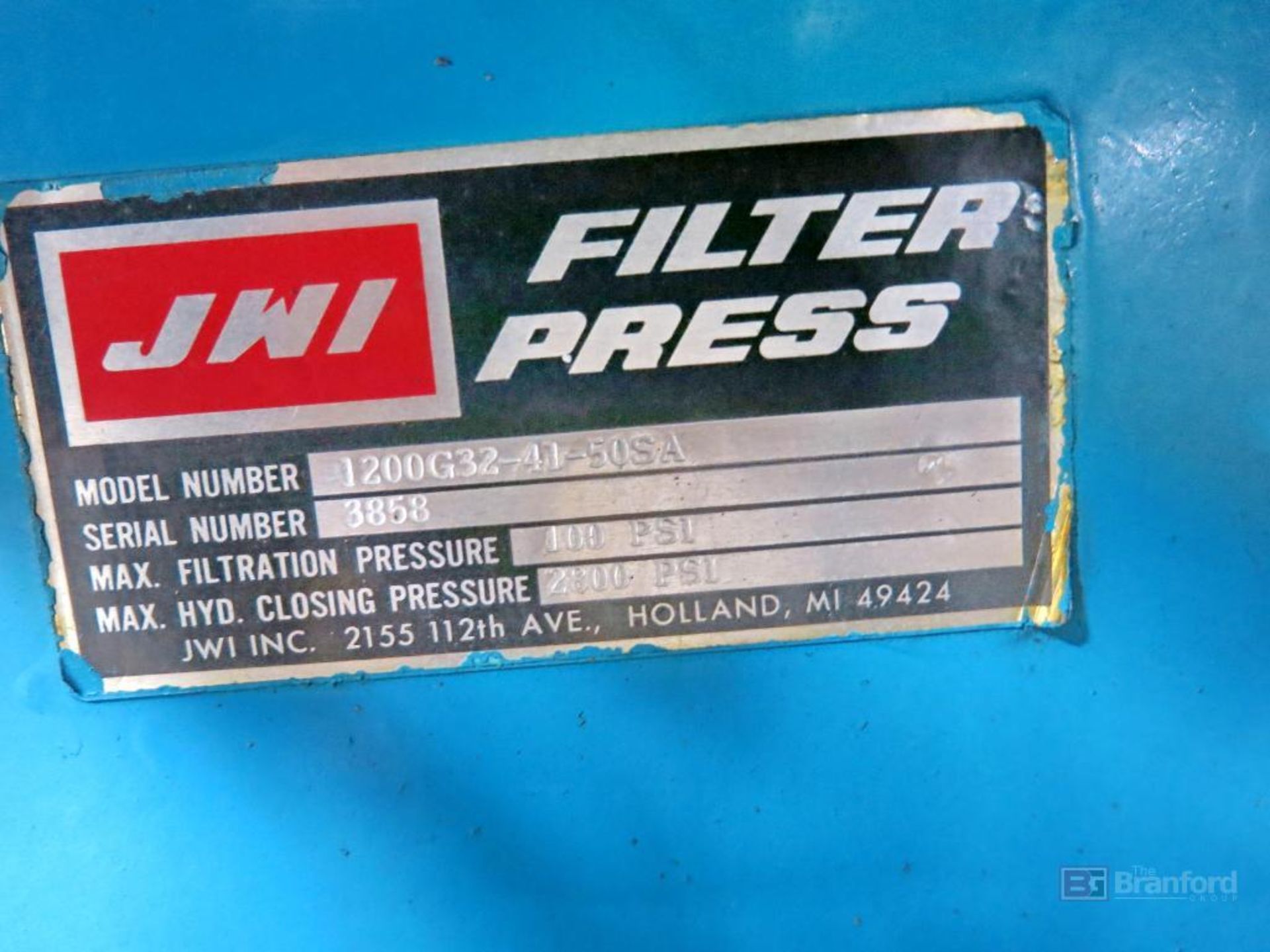 JWI Filterpress Model 1200G32-41-50SA - Image 5 of 9