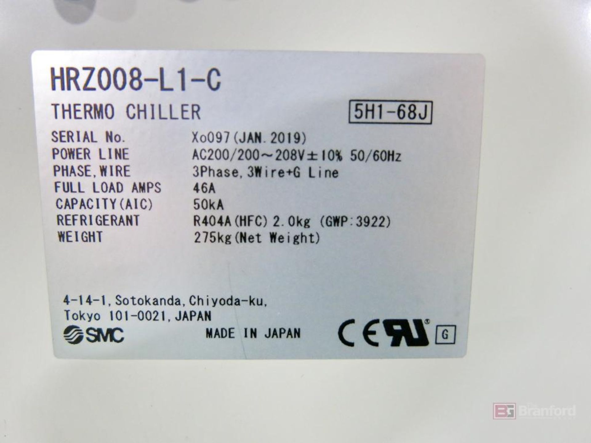 SMC Thermal Chiller Model HRZ008-L1-C - Image 4 of 4