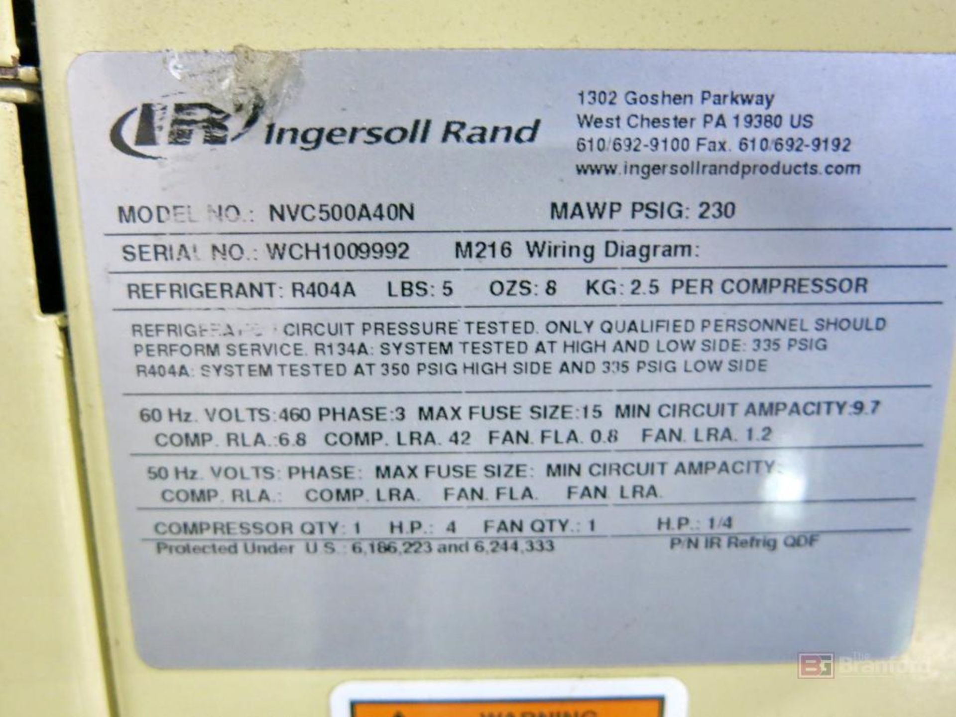 Ingersoll Rand Model NVC500A40N Refrigerated Air Dryer - Image 3 of 3