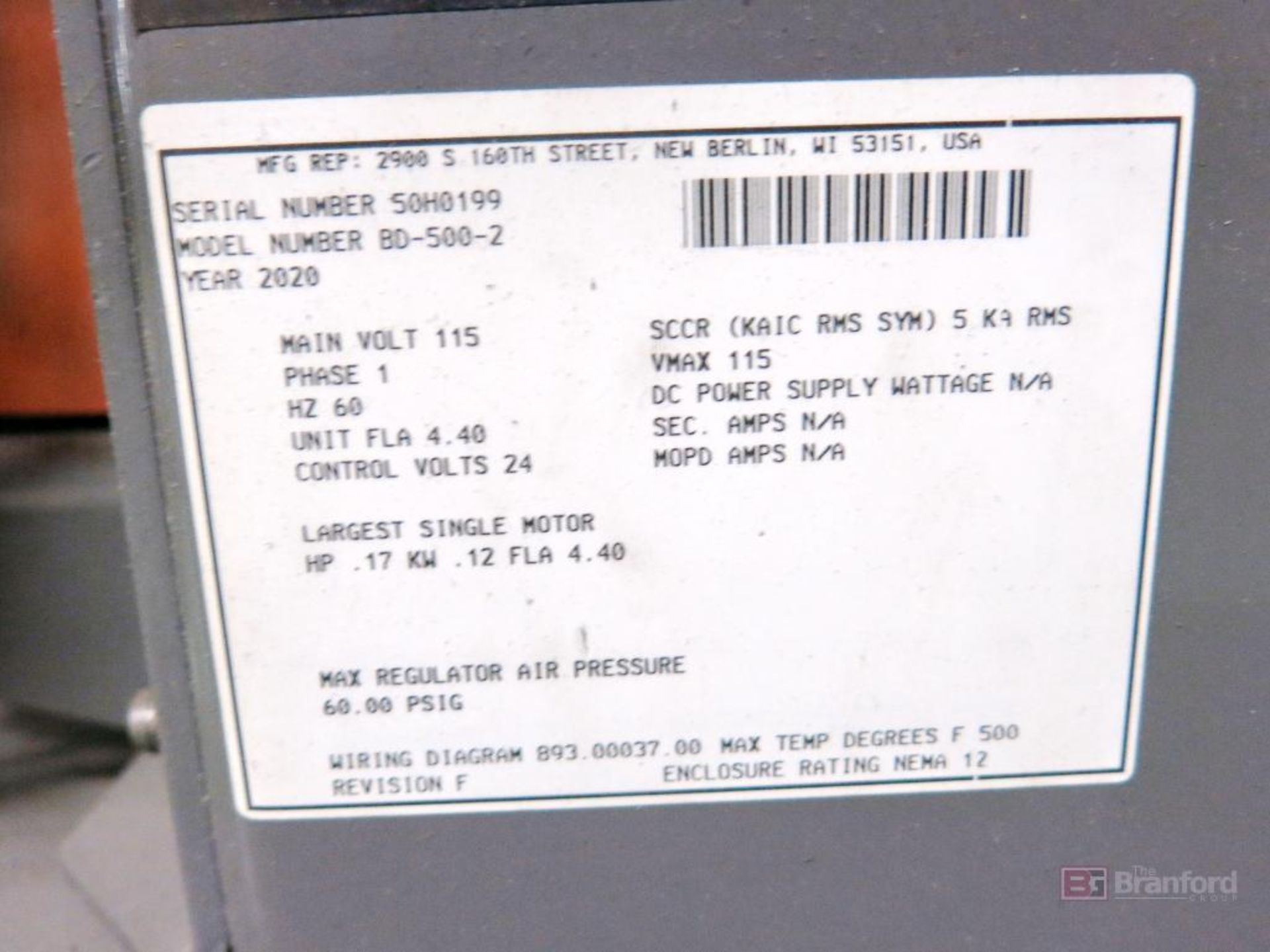 AEC Model BD-500-2 Vacuum Color Blending Loader - Image 5 of 5