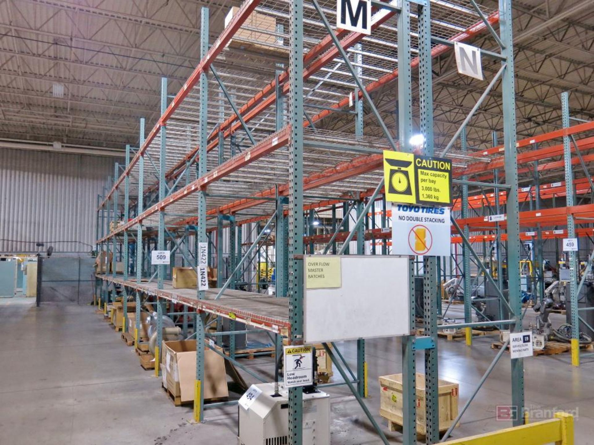 (16) Sections of Tear Drop Style Pallet Racking