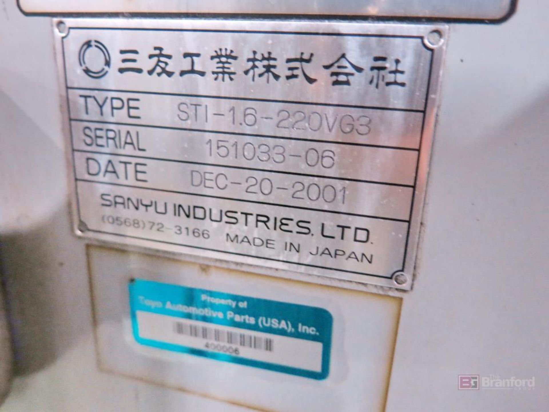 Sanyu Model STI-1.6-220VG3 1.6 Liter Vertical Rubber Injection Machine - Image 3 of 3