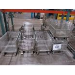 Lot of (10) Castered Collapsible Stackable Steel Totes