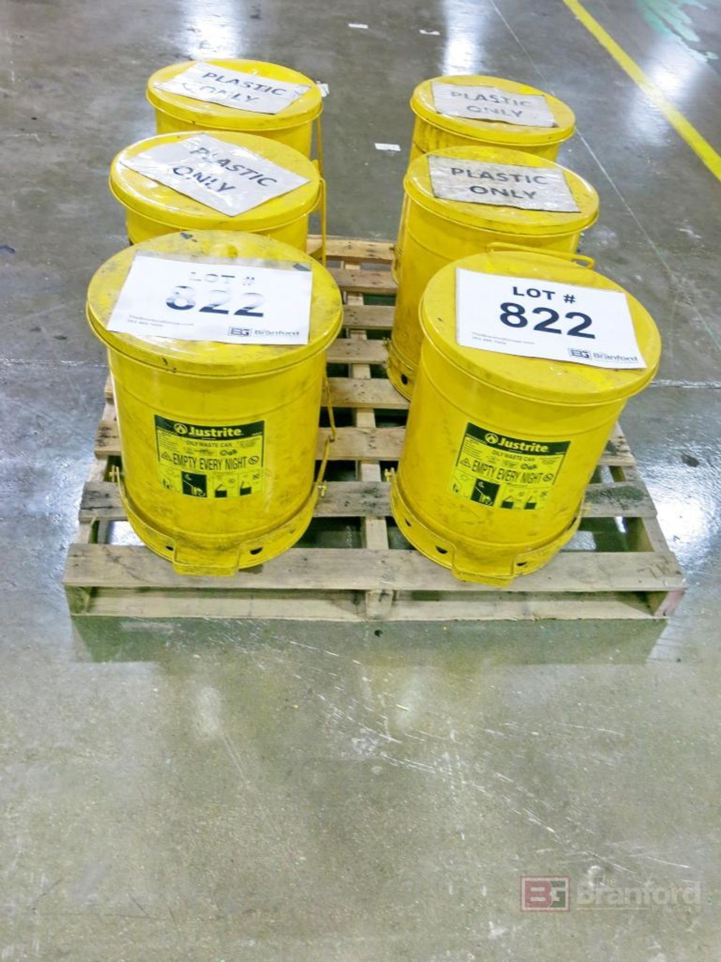 (6) Justrite Oily Waste Cans