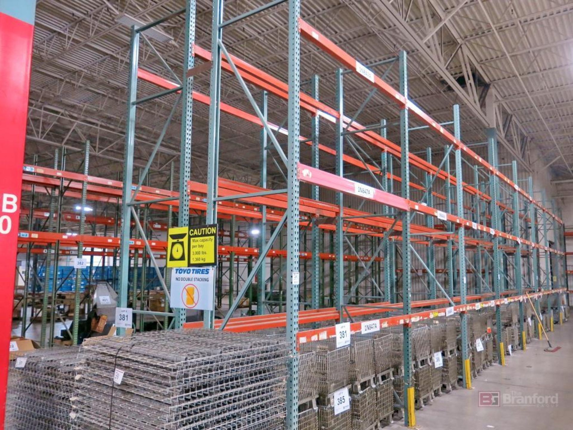 (18) Sections of Tear Drop Style Pallet Racking