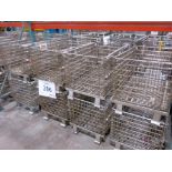 Lot of (16) Castered Collapsible Stackable Steel Totes