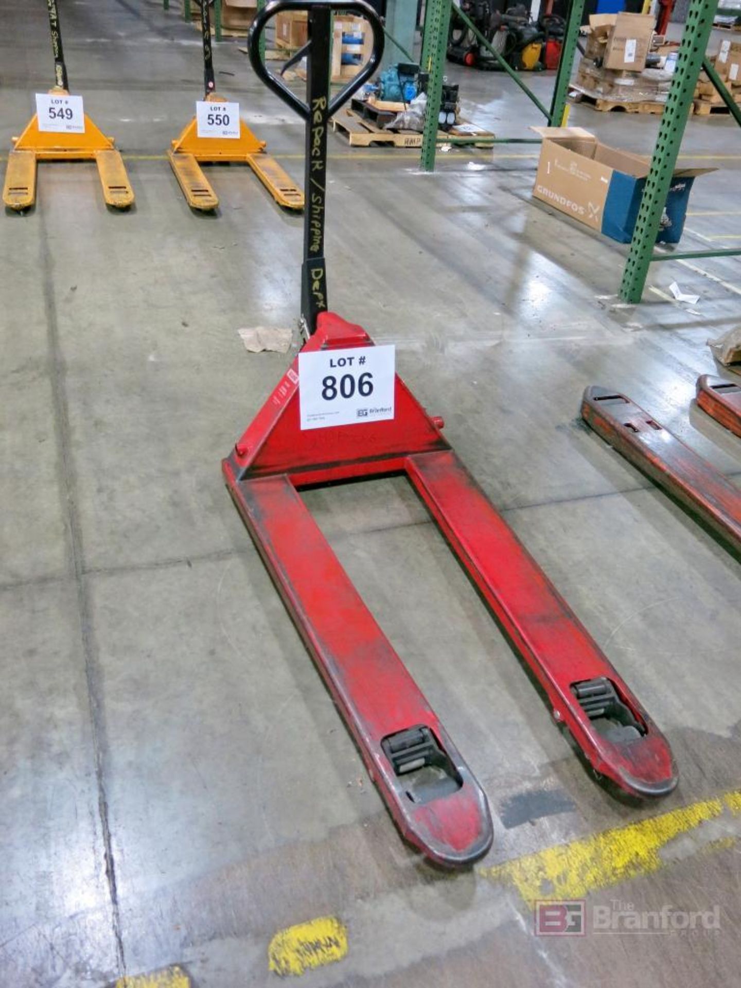 Uline Model H-5387 5500-Lb Cap. Hydraulic Pallet Jack