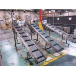 Lot of (3) Crizaf Automation Systems 12 Inch Inclined Conveyors