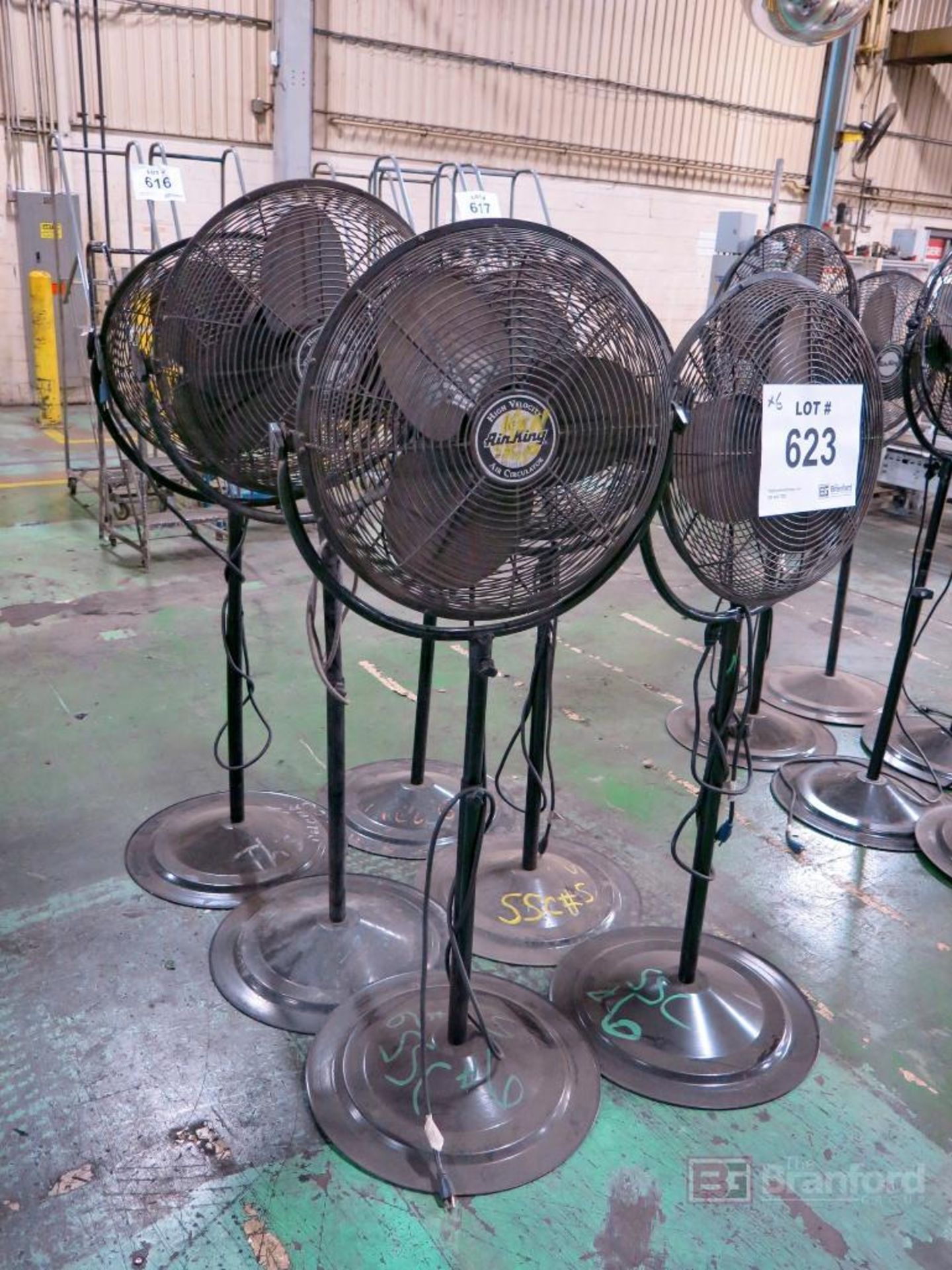 Lot of (6) Air King 20" Pedestal Shop Fans