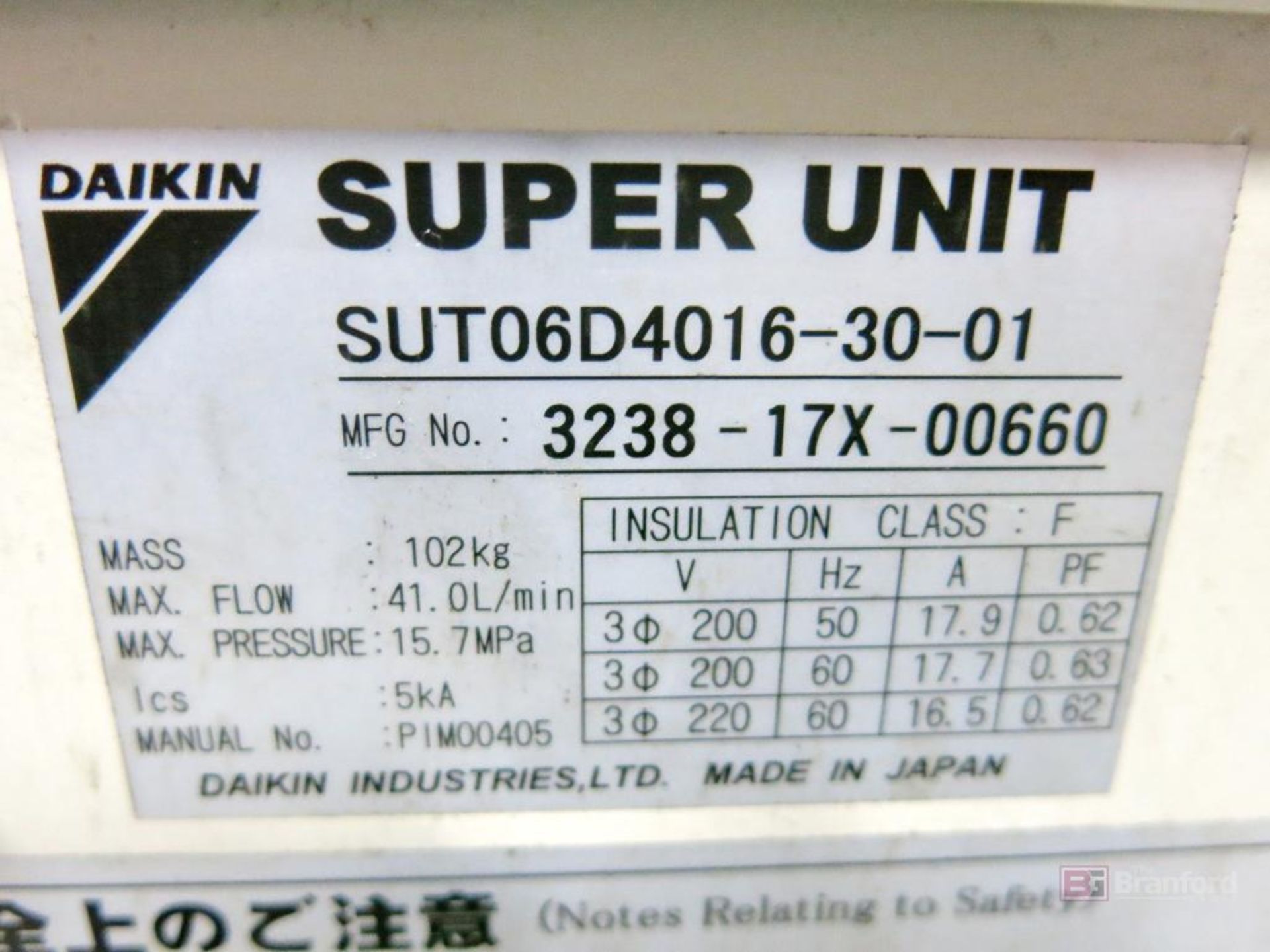 Daiken Super Unit Model SUT06D4016-30-01 Inverter Hydraulic Unit - Image 3 of 3