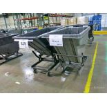 (2) Plastic Castered Forklift Mount Self-Dumping Hoppers