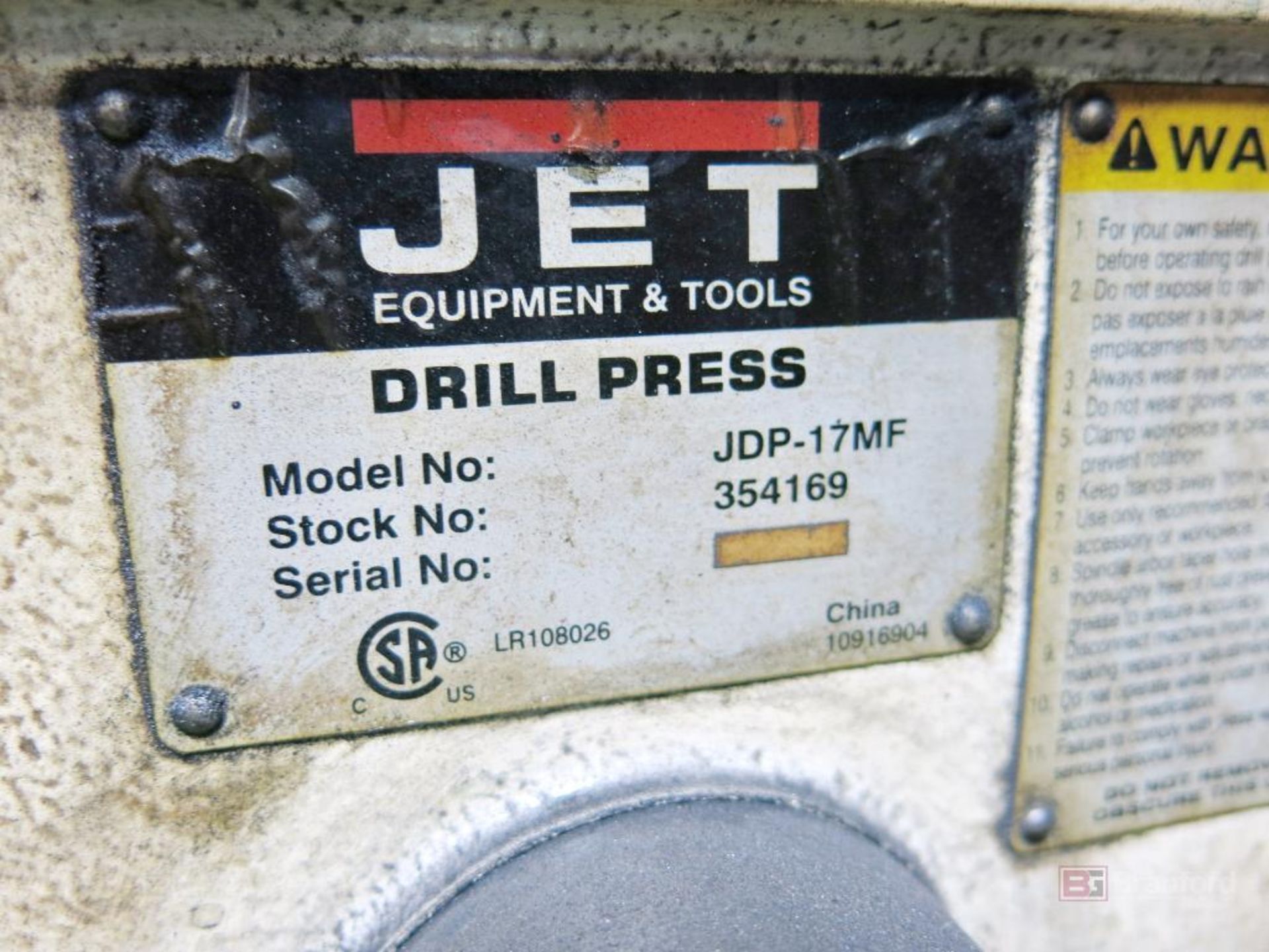 Jet Model JDT-17MF Pedestal Drill Press - Image 3 of 3
