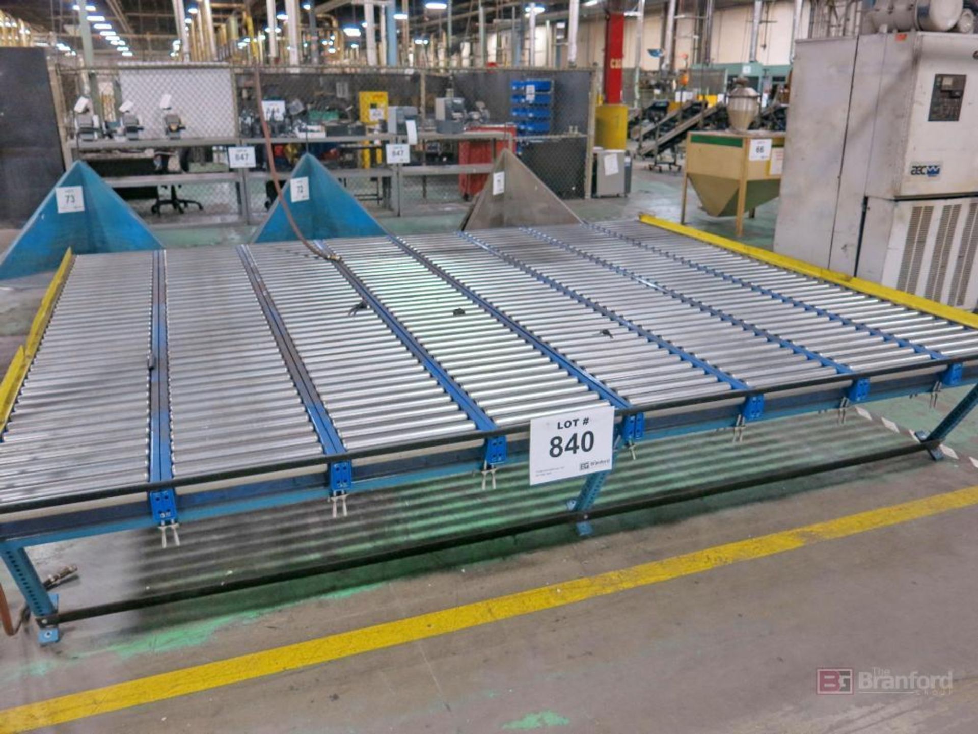 Custom Made 8-Track Roller Top Gravity Conveyor