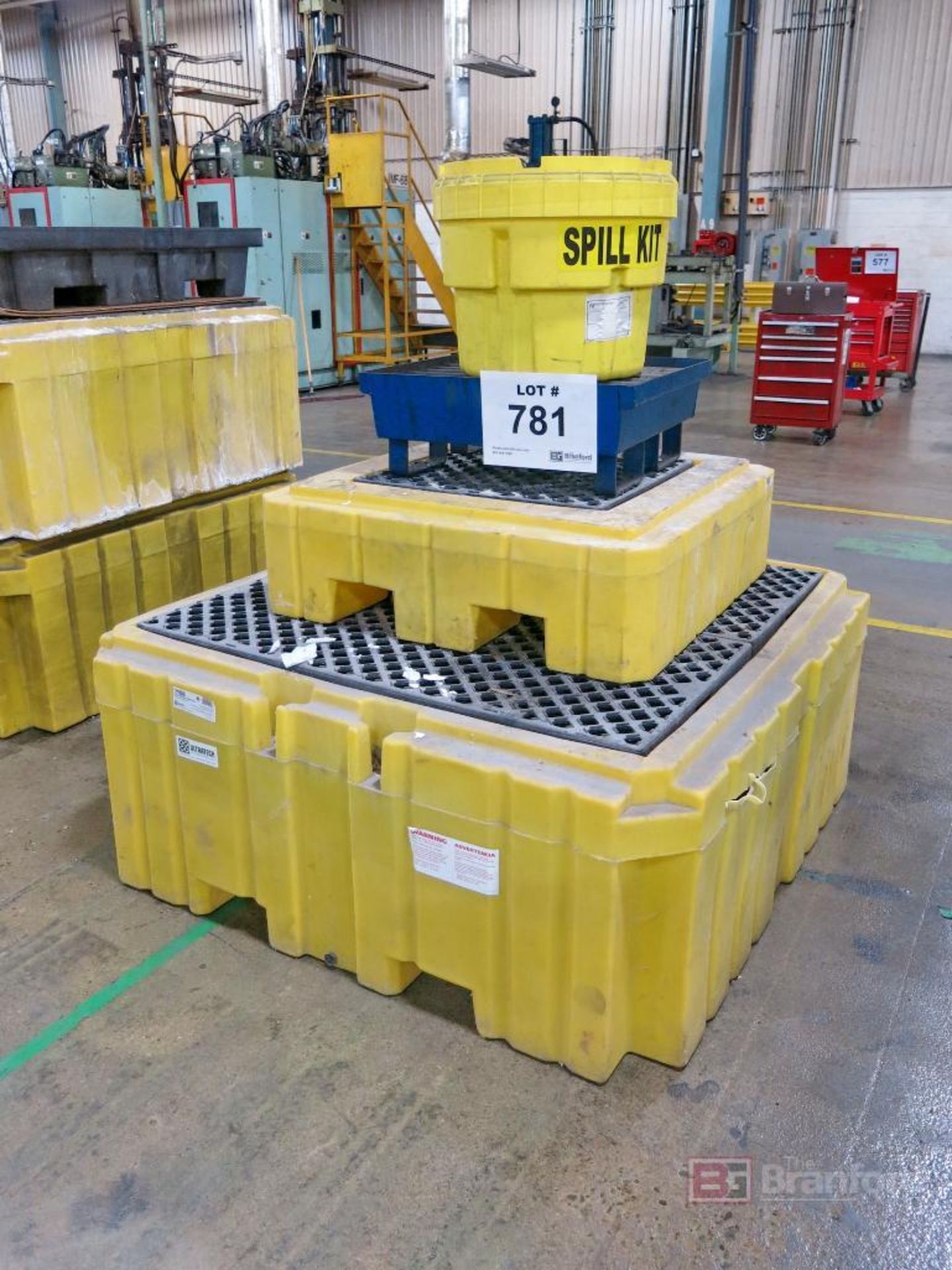 (3) Spill Containment Pallets w/ Spill Kit