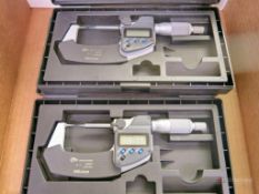 Lot of (2) Mitutoyo 0 - 1" Coolant Proof Pin Micrometers