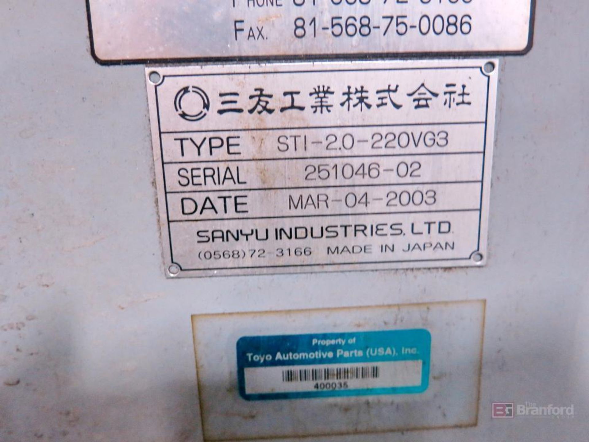 Sanyu Model STI-2.0-220VG3 2l Vertical Rubber Injection Mold Machine - Image 4 of 4