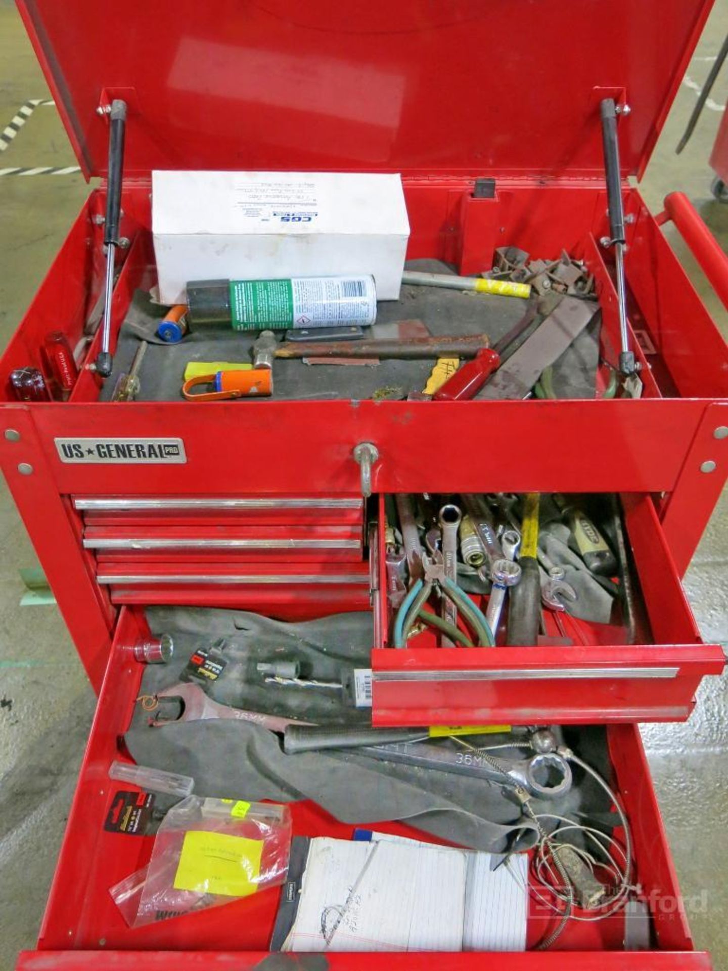 US General 5-Drawer Open Top Roll About Mechanics Tool Box w/ Contents - Image 2 of 2