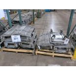(2) Pallet Lots of Castered Steel Collapsible, Stackable Totes