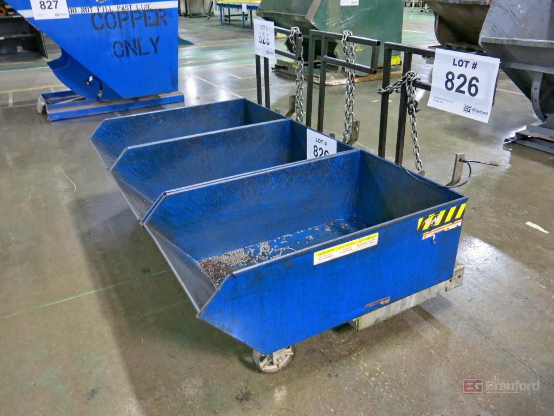 (3) Vestil Model H-258D 6000-Lb Cap. Castered Forklift Mount Self-Dumping Hoppers - Image 2 of 3