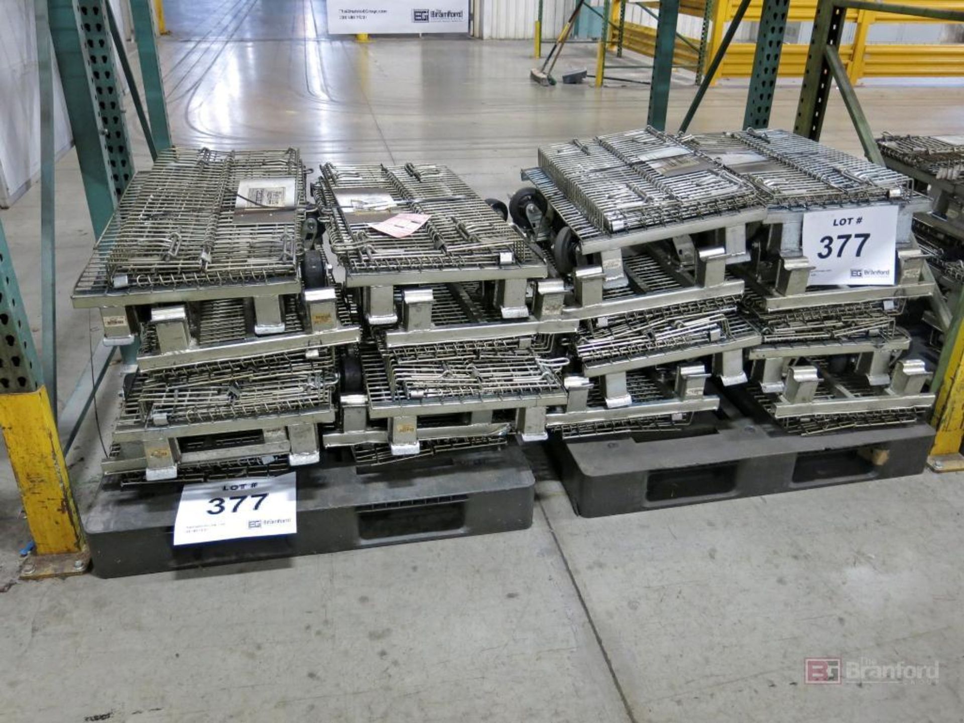 (2) Pallet Lots of Collapsible Stackable Steel Totes