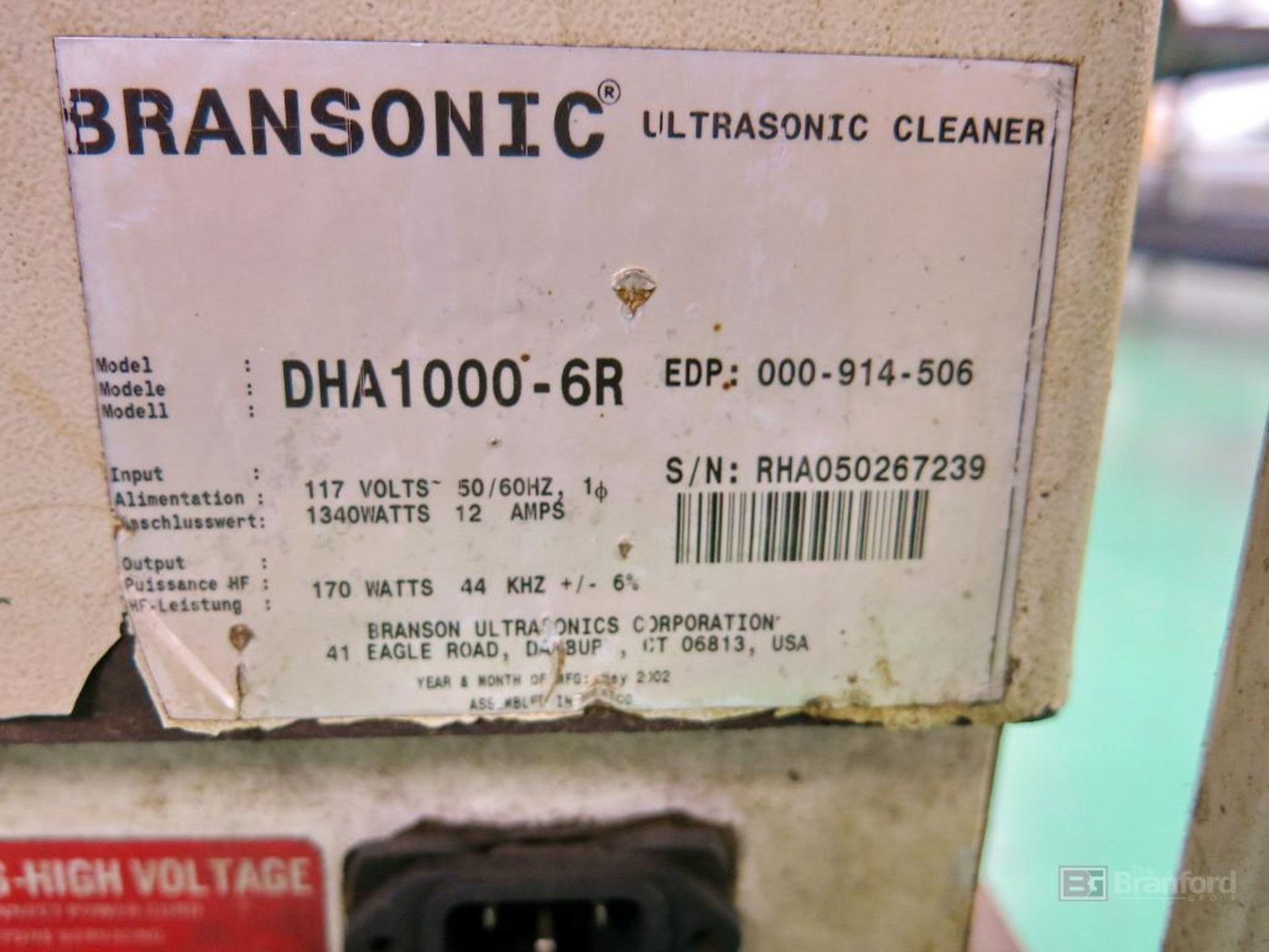 Bransonic Model DHA1000-6R Ultrasonic Cleaner - Image 2 of 2