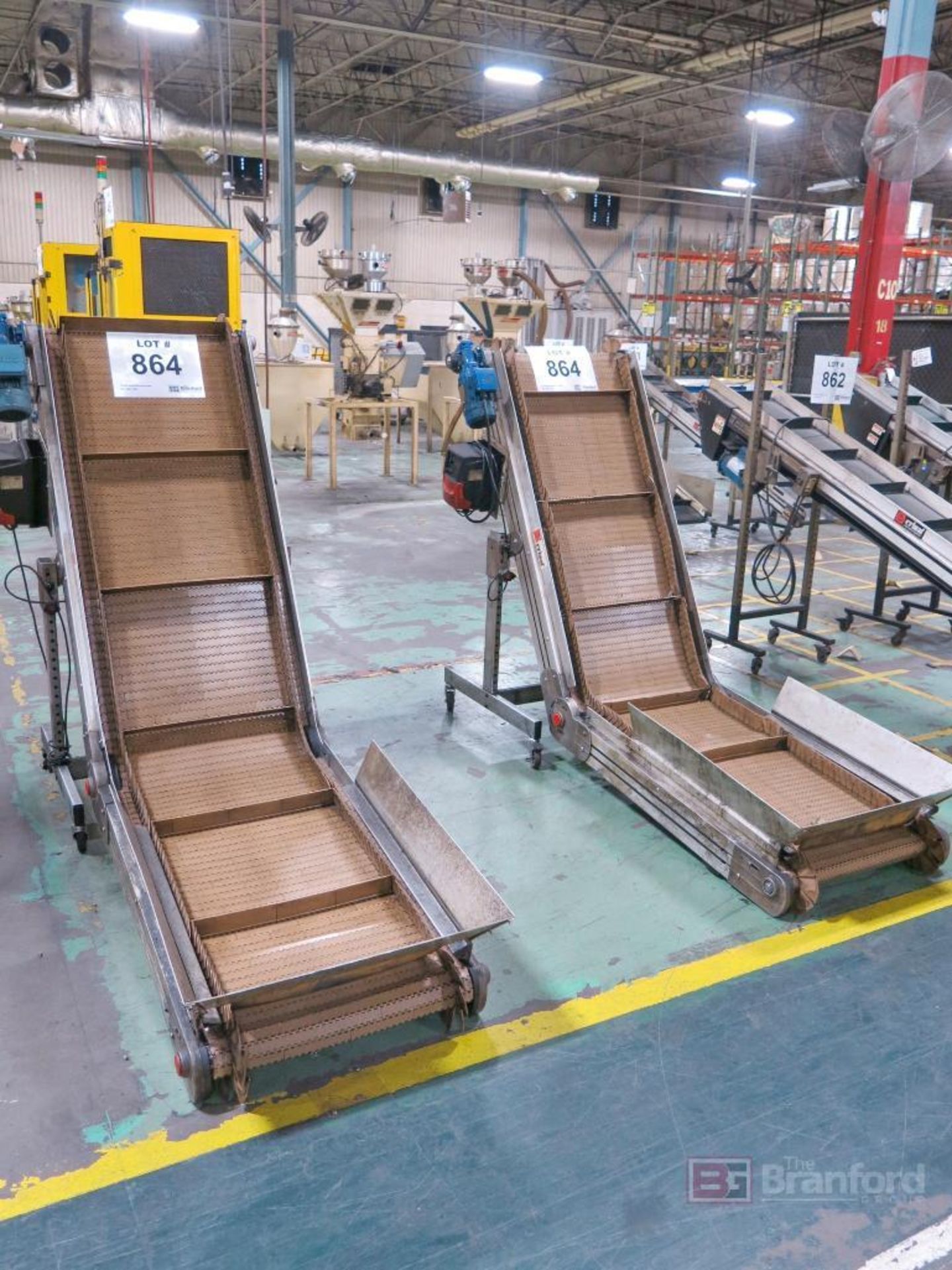 Lot of (2) Crizaf Model C2400-000104 Inclined Conveyors
