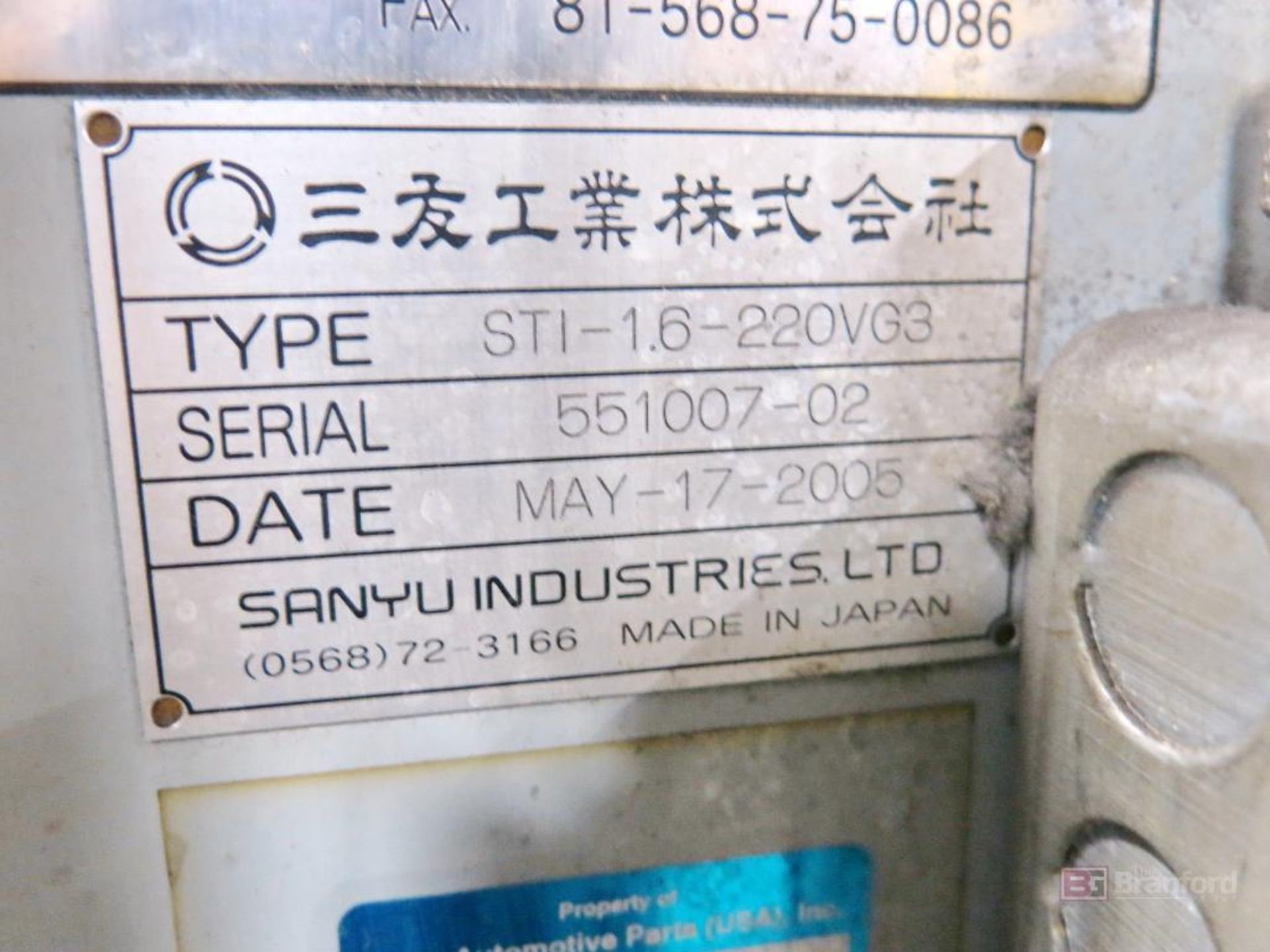 Sanyu Model STI-1.6-220VG3 1.6 Liter Vertical Rubber Injection Machine - Image 4 of 4