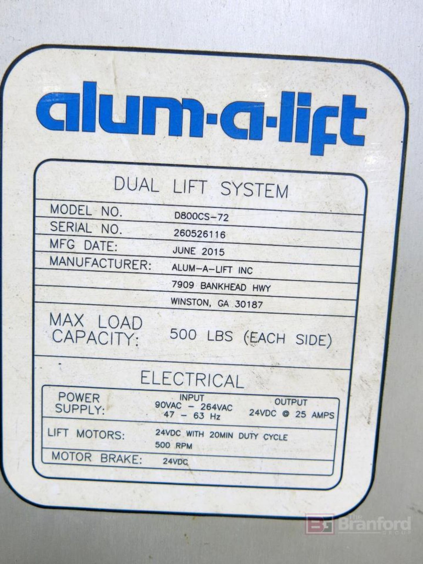 Alum.a.lift Aluminum Electric Screw Jack Lift - Image 2 of 2