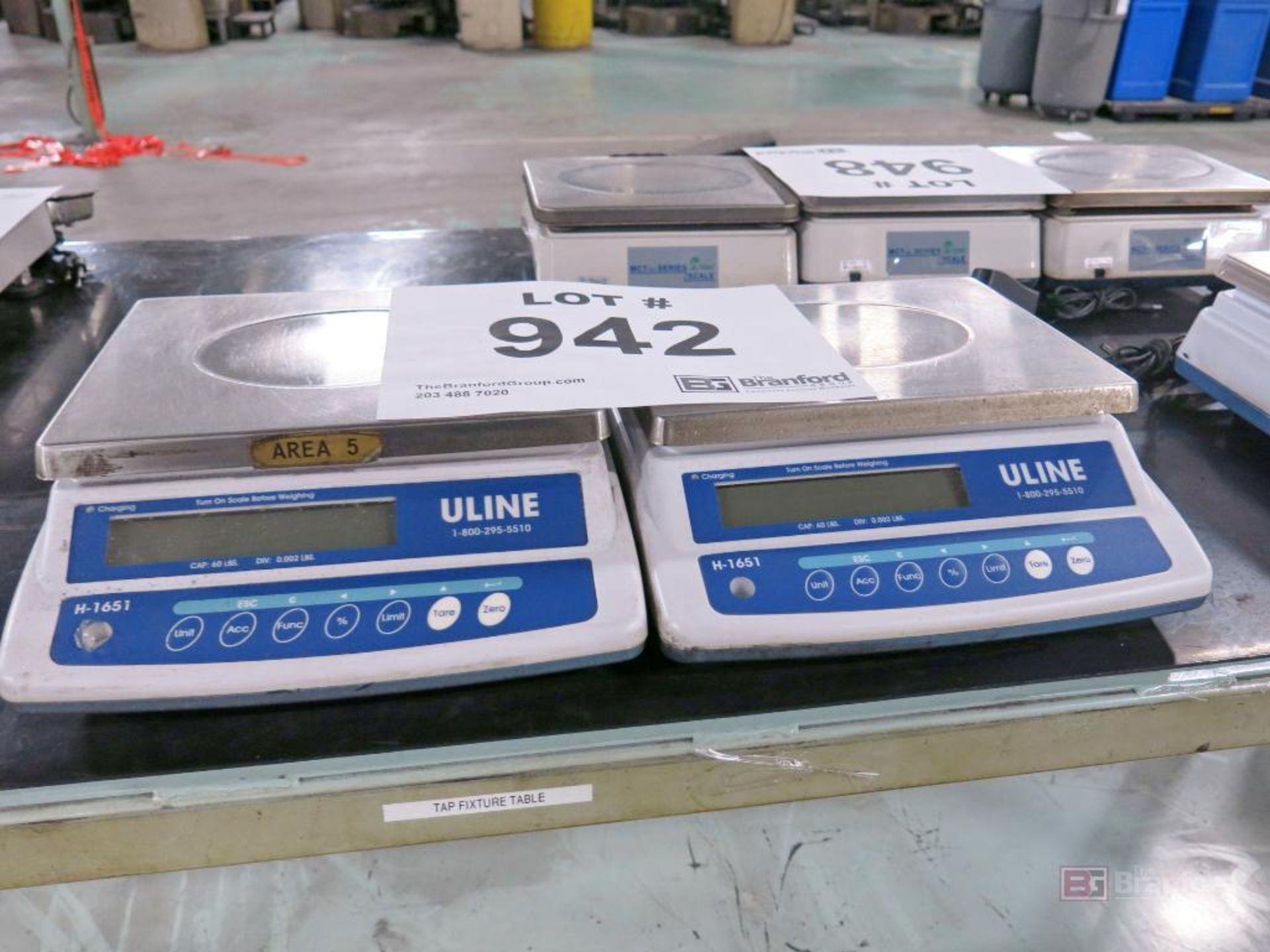 Lot of (2) Uline Model H1651 60 Lb Cap. Digital Scales