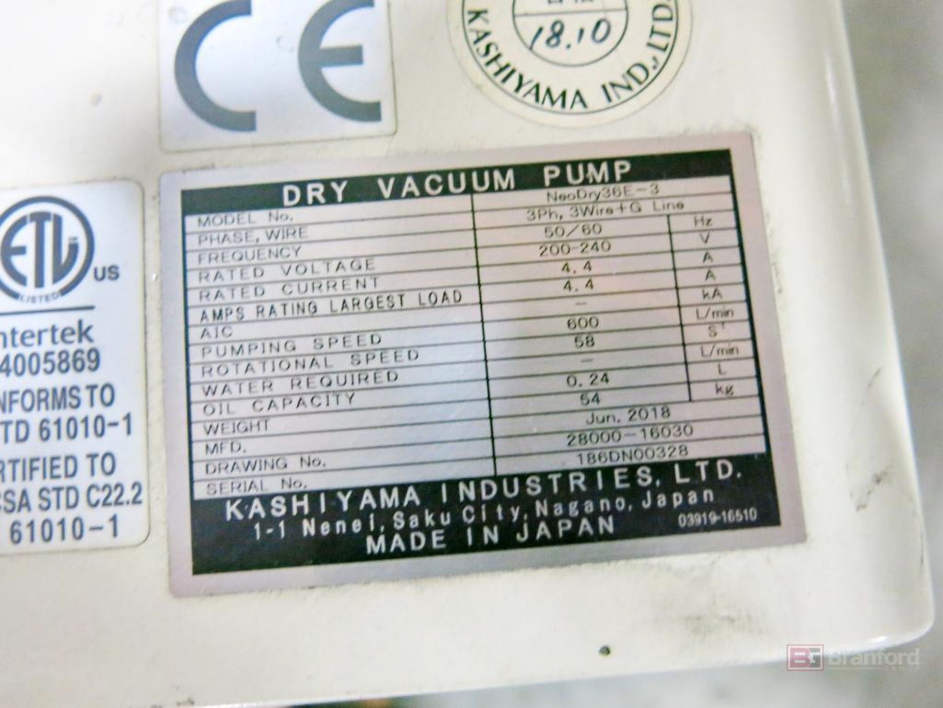 Kashiyama Neodry 36E Dry Vacuum Pump - Image 3 of 3