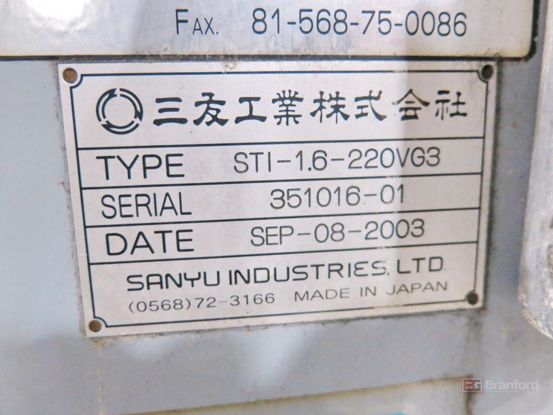 Sanyu Model STI-1.6-220VG3 1.6 Liter Vertical Rubber Injection Machine - Image 4 of 4