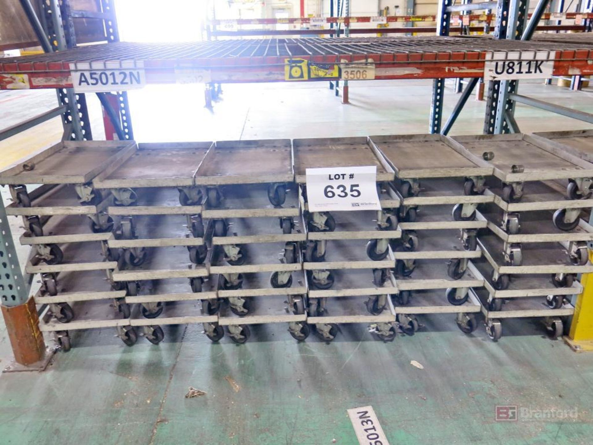Lot of Metal Castered Dollies, 15.5" x 25.5" Platform, 3.875" D x 1.25" W Caster