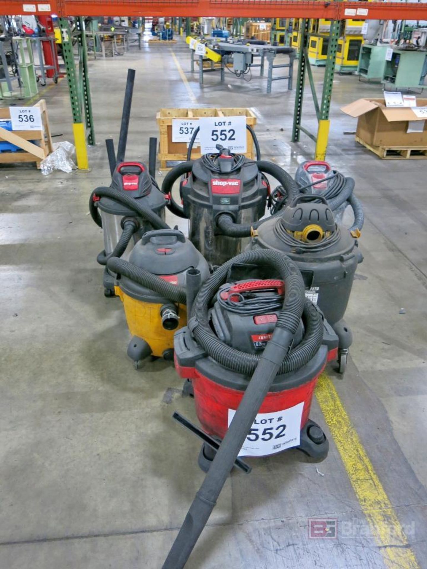 Lot of (6) Industrial Shop Vacs