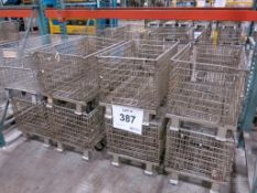 Lot of (16) Castered Collapsible Stackable Steel Totes