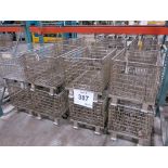 Lot of (16) Castered Collapsible Stackable Steel Totes