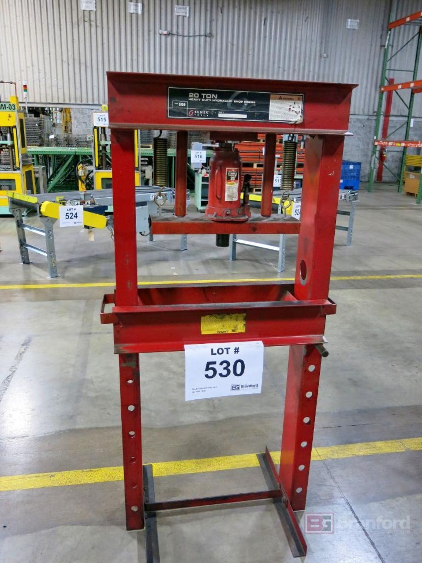 Sunex Model 5220 20-Ton Hydraulic H-Frame Press