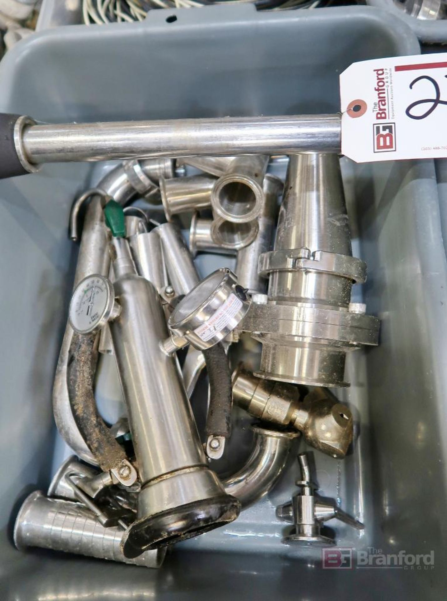 Assorted S/S Valves, Clamps, Elbows, Gages, Hoses, Meters, And Wires - Image 3 of 10