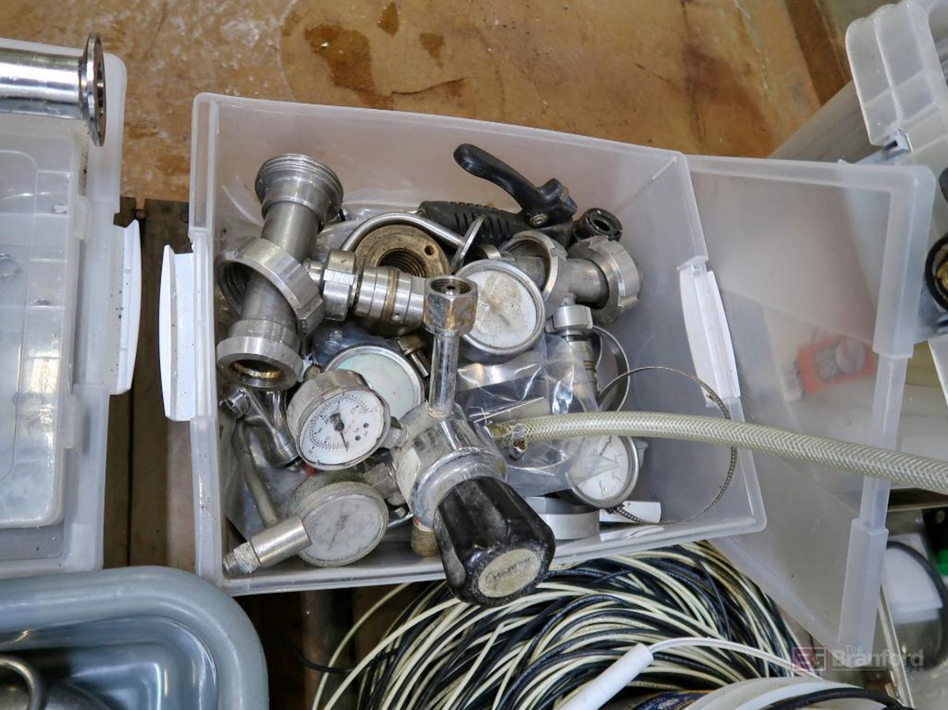 Assorted S/S Valves, Clamps, Elbows, Gages, Hoses, Meters, And Wires - Image 6 of 10