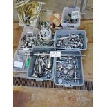 Assorted S/S Valves, Clamps, Elbows, Gages, Hoses, Meters, And Wires