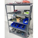 (3) Metal Shelving units with contents including spare parts for fords packaging lines