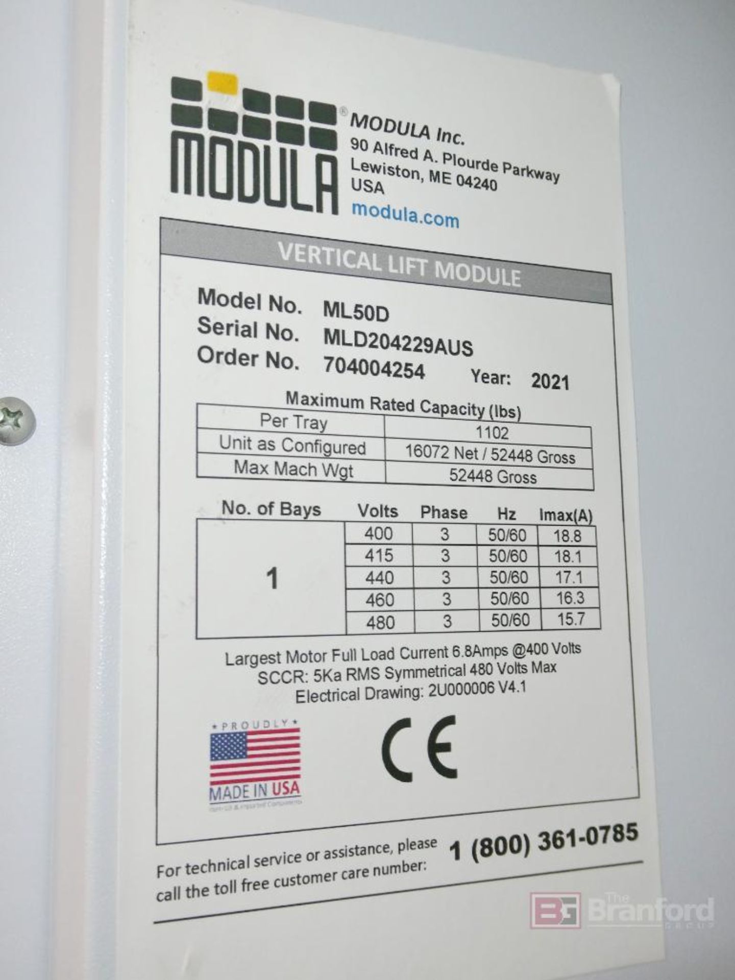 2021 Modula Lift Approx. Total Height 33'10" Model ML50D, Automated Vertical Storage System - Image 6 of 7